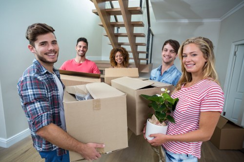 Packing boxes and fragile household items in a Crystal Palace home