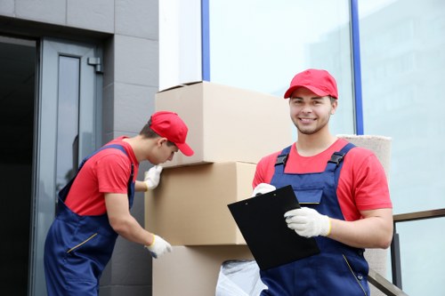 Removal team handling boxes in Crystal Palace