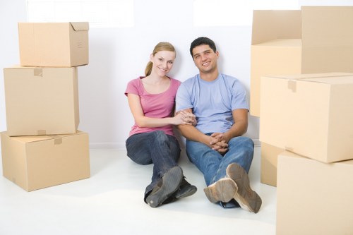 Mover carrying boxes during a small home move in Crystal Palace