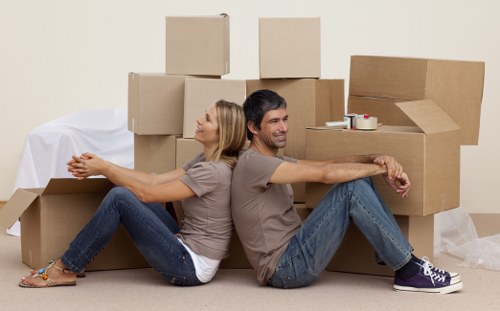 Professional movers handling access challenges in a Crystal Palace flat