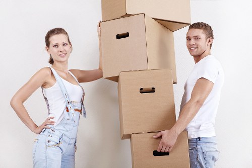 Local team collecting furniture from a Crystal Palace property with narrow access